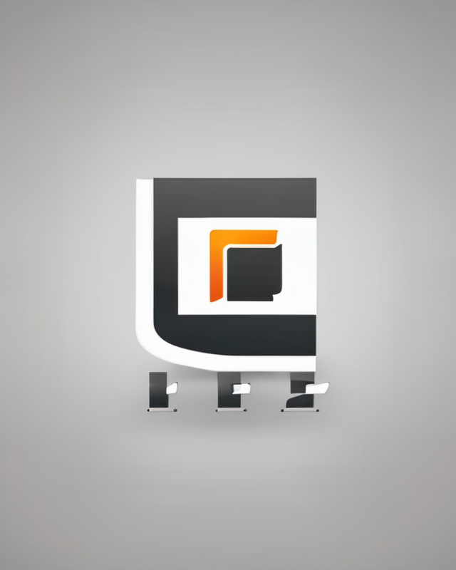 This is a minimalist graphic design featuring a stylized, abstract element that resembles a letter or character. It is composed of a black and white color scheme with an orange accent. The shape is square with a distinct, contrasting curve cut into one corner, creating a sense of dimension and depth. The element casts a shadow onto the gray background, giving it a three-dimensional appearance as if it were floating or affixed to a wall. The simplicity and modernity of the design suggest it could be a logo, an icon, or a typographic element for branding or artistic purposes.