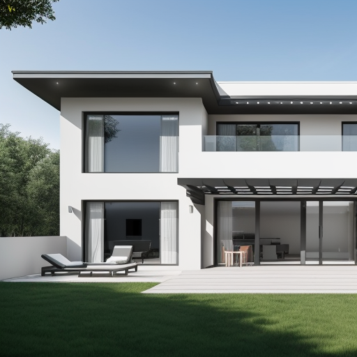 Design of a bright country house with minimalist design by advanced AI