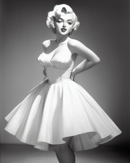 ai-generated white dress inspired by one of Marilyn Monroe's most famous outfits
