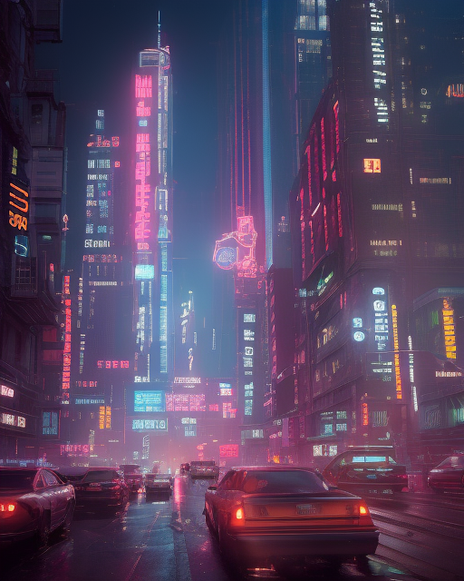 AI image of a bright futuristic New York with an overabundance of artificial lighting